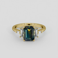 2.51 Ct. Bi Color / Parti Sapphire Ring, 14K Yellow Gold 1
