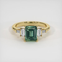 2.12 Ct. Green Sapphire Ring, 14K Yellow Gold 1