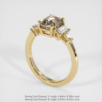 2.35 Ct. Peach Sapphire Ring, 14K Yellow Gold 2