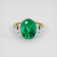 5.84 Ct. Emerald Ring, 18K Yellow Gold 1