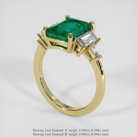 2.71 Ct. Emerald Ring, 18K Yellow Gold 2