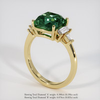 4.51 Ct. Bluish Green Sapphire Ring, 18K Yellow Gold 2