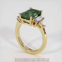 3.03 Ct. Green Sapphire Ring, 18K Yellow Gold 2