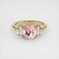 3.59 Ct. Padparadscha Sapphire Ring, 18K Yellow Gold 1