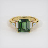 2.53 Ct. Green Sapphire Ring, 18K Yellow Gold 1