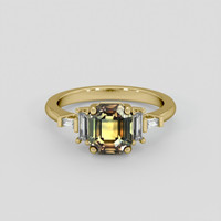 1.79 Ct. Bi Color Sapphire Ring, 18K Yellow Gold 1