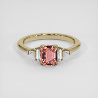 1.22 Ct. Padparadscha Sapphire Ring, 18K Yellow Gold 1