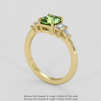 1.23 Ct. Yellowish Green Sapphire Ring, 18K Yellow Gold 2