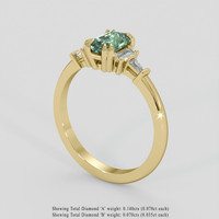 0.92 Ct. Yellowish Green Sapphire Ring, 18K Yellow Gold 2