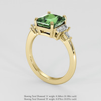 4.09 Ct. Green Sapphire Ring, 18K Yellow Gold 2