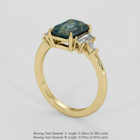 2.56 Ct. Bi Color / Parti Sapphire Ring, 18K Yellow Gold 2