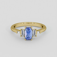 1.26 Ct. Blue Sapphire Ring, 18K Yellow Gold 1