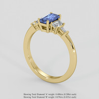 1.26 Ct. Blue Sapphire Ring, 18K Yellow Gold 2
