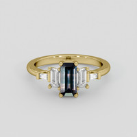 0.89 Ct. Bi Color Sapphire Ring, 18K Yellow Gold 1