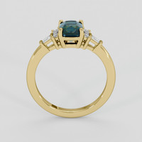 1.41 Ct. Bluish Green Sapphire Ring, 18K Yellow Gold 3