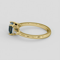 1.41 Ct. Bluish Green Sapphire Ring, 18K Yellow Gold 4
