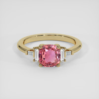 1.61 Ct. Padparadscha Sapphire Ring, 18K Yellow Gold 1
