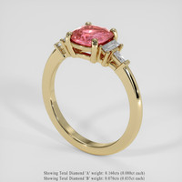 1.61 Ct. Padparadscha Sapphire Ring, 18K Yellow Gold 2