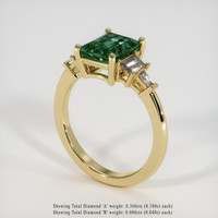 2.12 Ct. Green Sapphire Ring, 18K Yellow Gold 2