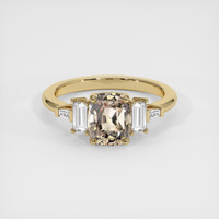 2.35 Ct. Peach Sapphire Ring, 18K Yellow Gold 1