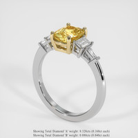 1.65 Ct. Yellow Sapphire Ring, 14K Yellow & White 2