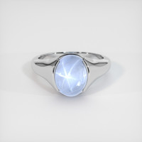 6.27 Ct. Greyish Blue Sapphire Ring, Platinum 950 1