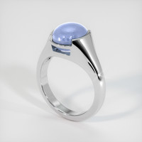 6.27 Ct. Greyish Blue Sapphire Ring, Platinum 950 2