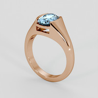 3.04 Ct. Blue Aquamarine Ring, 14K Rose Gold 2