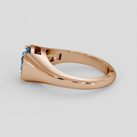3.04 Ct. Blue Aquamarine Ring, 14K Rose Gold 4