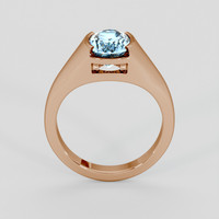 3.04 Ct. Blue Aquamarine Ring, 18K Rose Gold 3
