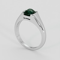 2.11 Ct. Bluish Green Sapphire Ring, Silver 2