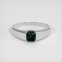 0.75 Ct. Bluish Green Sapphire Ring, 10K White Gold 1