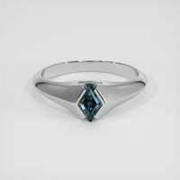 0.59 Ct. Bluish Green Sapphire Ring, 10K White Gold 1
