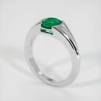 1.15 Ct. Emerald Ring, 18K White Gold 2