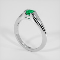 0.43 Ct. Emerald Ring, 18K White Gold 2