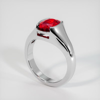 2.13 Ct. Ruby Ring, 18K White Gold 2