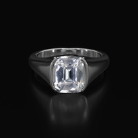 5.06 Ct. White Sapphire Ring, 18K White Gold 1