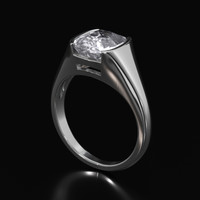 5.06 Ct. White Sapphire Ring, 18K White Gold 2