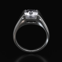 5.06 Ct. White Sapphire Ring, 18K White Gold 3