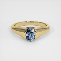 0.78 Ct. Blue Sapphire Ring, 10K Yellow Gold 1