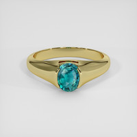 1.55 Ct. Bluish Green Grandidierite Ring, 14K Yellow Gold 1