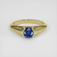 0.87 Ct. Blue Sapphire Ring, 14K Yellow Gold 1