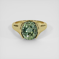5.40 Ct. Bluish Green Sapphire Ring, 14K Yellow Gold 1