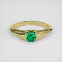 0.43 Ct. Emerald Ring, 18K Yellow Gold 1