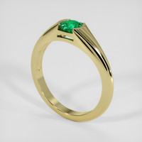 0.43 Ct. Emerald Ring, 18K Yellow Gold 2