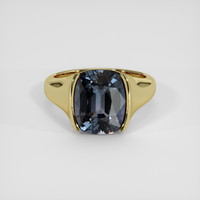 4.94 Ct. Greyish Blue Spinel Ring, 18K Yellow Gold 1