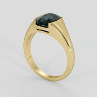 2.03 Ct. Bluish Green Sapphire Ring, 18K Yellow Gold 2