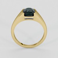 2.03 Ct. Bluish Green Sapphire Ring, 18K Yellow Gold 3