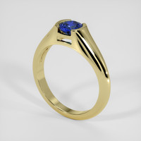 0.87 Ct. Blue Sapphire Ring, 18K Yellow Gold 2
