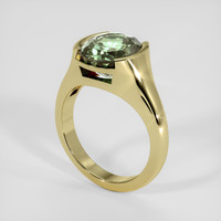 5.40 Ct. Bluish Green Sapphire Ring, 18K Yellow Gold 2